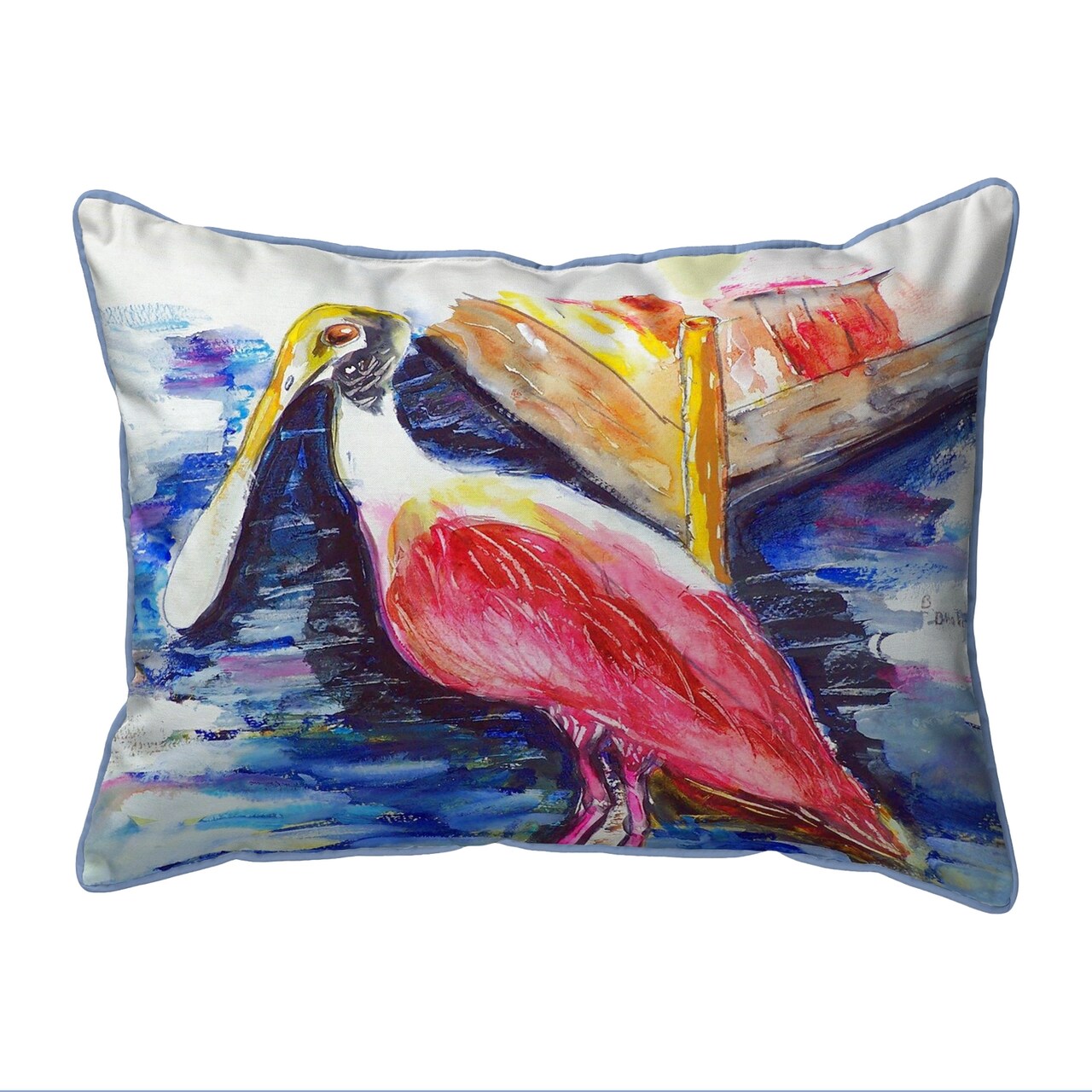 Betsy Drake Spoonbill Small Indoor/Outdoor Pillow 11x14